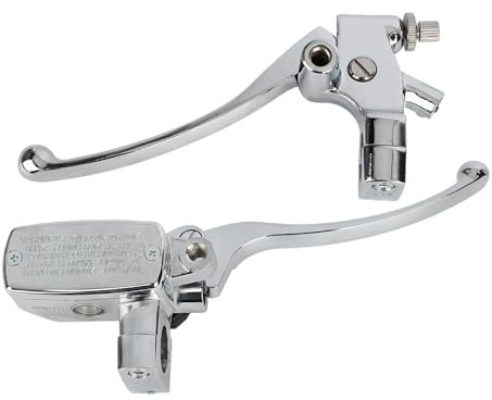 Mabutingti Leva Frizione Pompa Cilindro Maestro freno sinistra destra per Honda VT600 VT750 VT1100 VT1300 VTX1300 VF750 (Cromo)