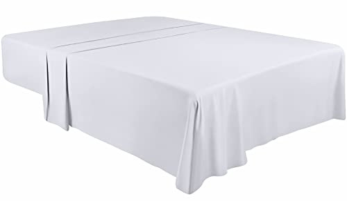 Utopia Bedding - Flat Sheet Super King Size (Bulk Pack of 14) - Easy Care Soft Brushed Polyester - Microfiber Fabric - Wrinkle, Shrinkage, and Fade Resistant - White