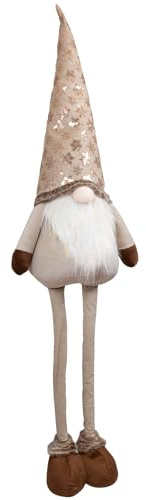 Christmas Paradise Weihnachtswichtel Teleskopbeine 57-87cm (100-130cm) Dekofigur beige-braun
