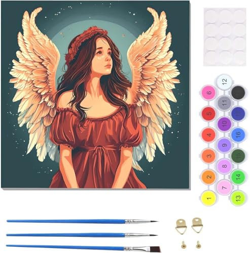 Hirsch-Tier Malen Nach Zahlen Erwachsene, Handgemalt Ölgemälde Leinwand Kits, Bastelset AnfäNger Knitterfreie Leinwand, Pinsels Und Acrylfarbe, Diy Handgemalt öLgemäLde Kit Als Geschenk 45x45cm U-5694