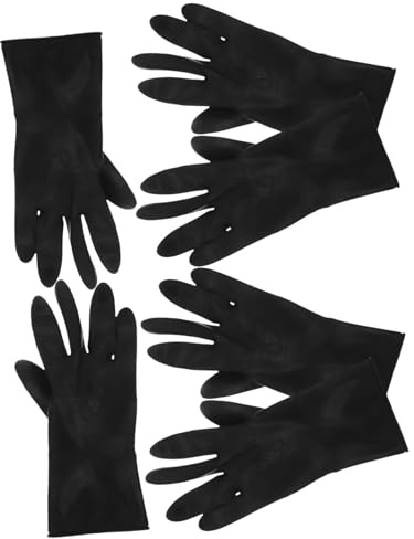 Healeved Sets Haarfärbehandschuhe Friseurhandschuhe Anti-rutsch-funktion Große Größe Schwarz Für Friseursalons Schönheitspflege Größe l Paare