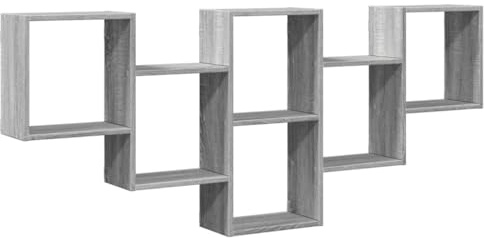 vidaXL Wandregal Grau Sonoma 159x18x66 cm Holzwerkstoff