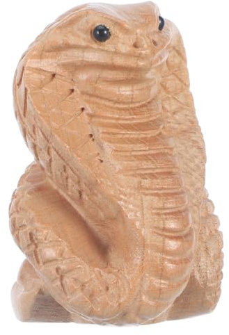 PRETYZOOM Estatua De Serpiente Tallada En Madera 7X5X5Cm Decoración Realista para Hogar Jardín Y Oficina Figura De Feng Shui Y Amuleto De Suerte