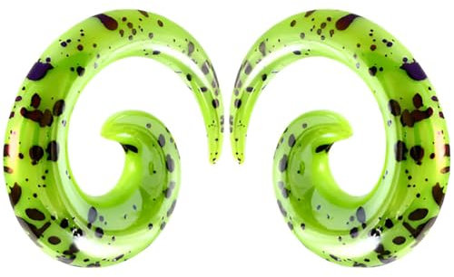1 Paar Grün 6 mm(2 G) Acryl Dehnspiralen Plugs Tunnel Kegel Dehnungsschnecke Acrylkegel Ohrstecker Dehnschnecke Set Ohrringe Dehnstab Piercing Spirale Ohr Expander Frauen Herren