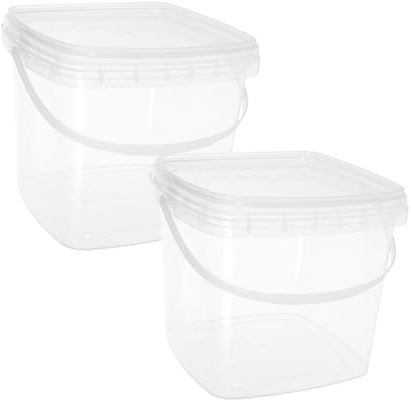 Ciieeo 2piezas Cubo Vacío De Plástico Multiusos con Asa Ergonómica Resistente y Fácil De Lavar