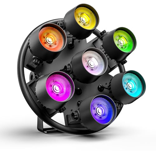 Starlitflow 350W LED Par Licht Retro RGB+COB Disco Party Lichter mit 7 LED Auto/Musiksteuerung/Master-Slave/DMX-3/5/8/21/23CH, DJ licht für Große Bühne Bankett Party Outdoor Geburtstag Hochzeit