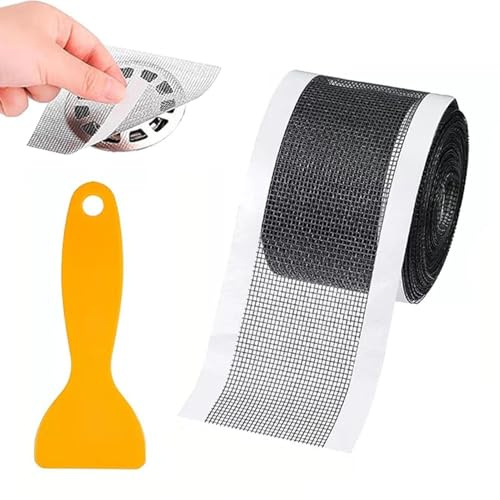 Haarsieb Dusche 7cmm X10m, Duschabfluss Mesh Aufkleber, Abflusssieb Dusche, Abfluss Haarfänger Einweg, Abflusssieb Dusche, für Duschen Badewannen, Küchen