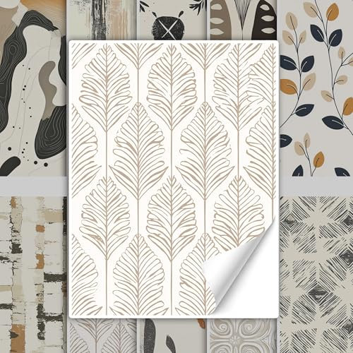 GRAZDesign Fliesenaufkleber Boho Küche Bad, Naturfarben Beige braun, Fliesenfolie selbstklebend - 20x25cm / 20 Stück