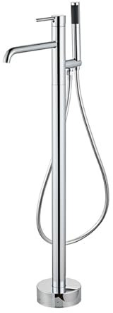 Robinetterie de Baignoire Autoportante En Cascade Chaude Et Froide à Poignée Unique Chromée Ensemble de Baignoire Robinetterie de Baignoire Sur Pied Robinet de Baignoire Autoportante Chromé