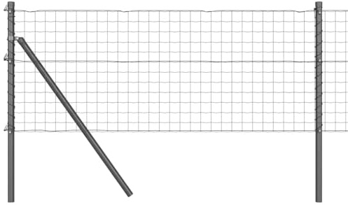 vidaXL Euro Fence with 7 Posts 0.4 x 10 m Galvanised Steel Grey