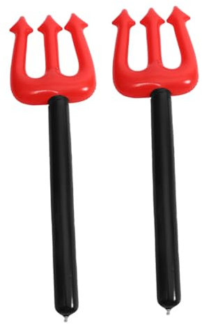 Abaodam 2 Pièces Fourche Diable Gonflable PVC Accessoire de Costume pour Halloween Déguisement de Démon Lot pour Fête et Cosplay