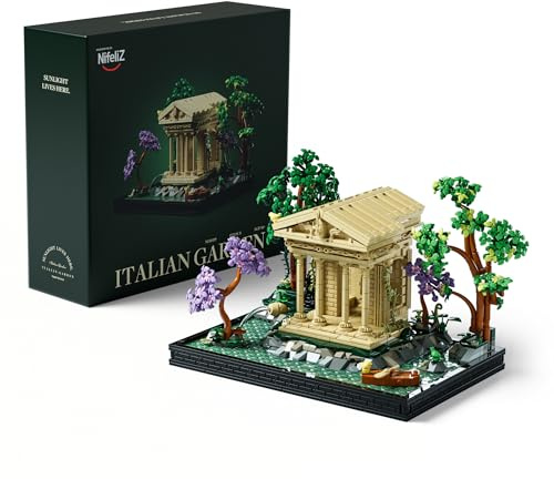 Nifeliz Italienischer Garten Bauspielzeugsets, EIN von den Römern inspiriertes Display-Modell für die Ausstellung im Haus oder Büro, eine ideale Geschenkidee für Erwachsene (1733 Teile, NF10319)
