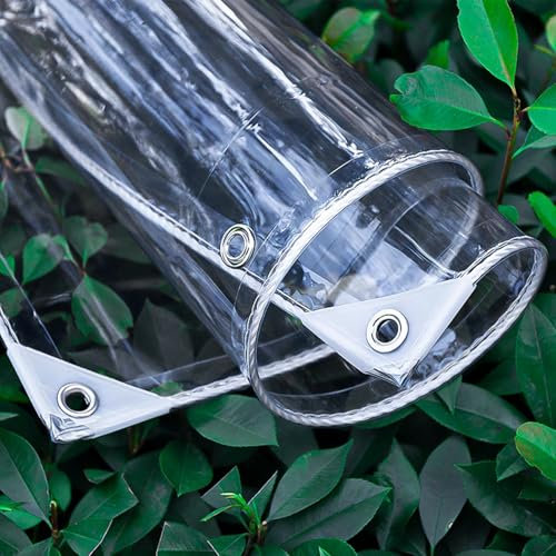 Telone resistente in PVC trasparente da 400 g/m², 0,35 mm, impermeabile, con occhielli, copertura in vetro morbido anti-invecchiamento, per giardino e gazebo, dimensioni personalizzate 250 cm x 160 cm