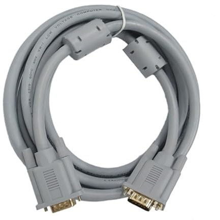 LMNCBVYA 10m VGA Video Extension Cable - High-Definition Computer Monitor Connection with Gold-Plated 3+6 Pin Head - Gray