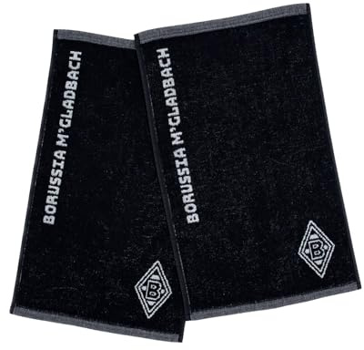 Borussia Mönchengladbach Handtuchserie „Black“ | Offizieller Fanartikel Fohlenshop (Gästehandtuch-Set)