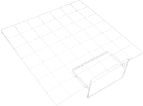 Healeved Metallgitter Präsentationsständer Tischdisplay mit Sockel 35X35cm Weiß Drahtgitter für Schmuck und Fotoauslage Stabiler Verkaufsständer für Kunsthandwerksmessen und Homeoffice
