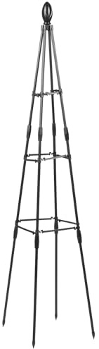 Tofficu Supporto per Piante Verdi in Vaso 120 Cm, Traliccio Rampicante da Giardino Resistente, Struttura a Piramide Rinforzo Angolare per Fiori Rampicanti da Esterno