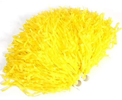 Chiyyak Pompones de Porristas Pompones de Porristas de Animadora 2 Piezas Flor de Muñeca Elástico PE 8 Colores para Niños Reunión Deportiva Estadio Fiesta Actuación en Es (Amarilla)