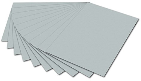 folia 6160 - Fotokarton Silber, 50 x 70 cm, 300 g/qm, 10 Bogen - zum Basteln und kreativen Gestalten von Karten, Fensterbildern und für Scrapbooking