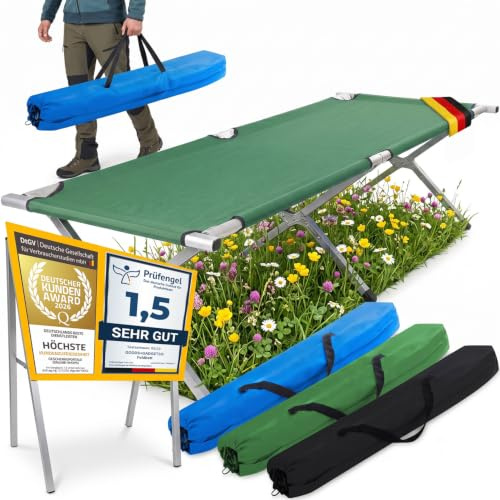 GOODS+GADGETS® Lit de Camp Pliable - Lit Picot Militaire 150 kg