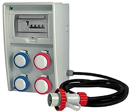 FANTON 22202 Quadro 2 Prese, Stagne 74321, Blu e 2Rosse, Grigio