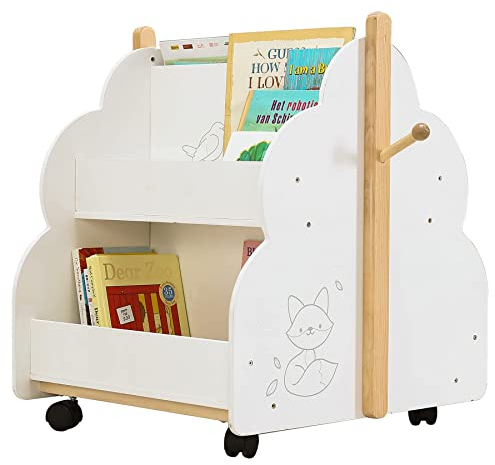 Labebe - Bücherregal, Bücherregal, Aufbewahrung aus Holz, 2-in-1, Mini-Regal für Kinder Jungen und Mädchen von 1 – 5 Jahren, niedrig und massiv, Wohnzimmer, Schlafzimmer, Geburtstagsgeschenk für