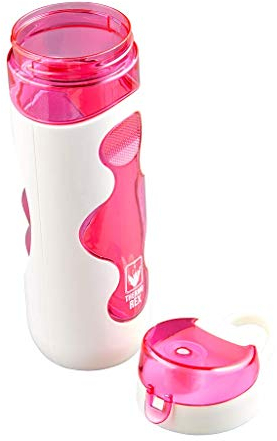 Thermo Rex X-Treme Trinkflasche mit Strohhalm - Water Bottle Aus BPA-freiem Kunststoff Wiederverwendbar - Flasche mit Clip-Deckel - Trinkflasche Sport - Wasserflasche (720 ml, Pink)