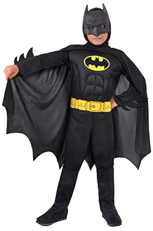 Ciao- Batman Dark Knight Costume Bambino Originale DC Comics (Taglia 3-4 Anni) con Muscoli pettorali Imbottiti, Colore, 11671.3-4