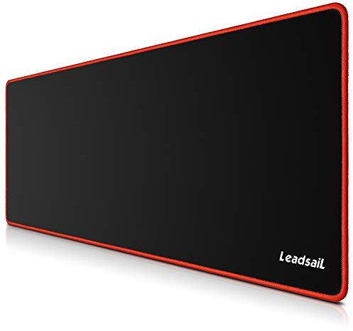 LeadsaiL Large Gaming Mouse Mat, 800 * 300 * 4mm, Non-slip, Spill-Resistant and Anti-Fray Stitched Edges Keyboard Mouse Desk Pad for Laser/Optical Mice