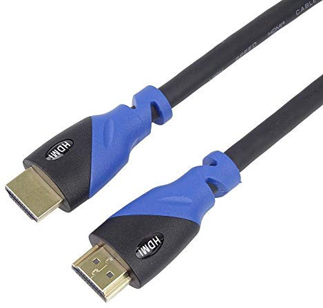 PremiumCord Cavo HDMI 2.0b 4K HDMI 4K @ 60Hz 2160p , 3D, ARC, HDCP, spina dorata, connettore in PVC nero blu, lunghezza 1,5 m