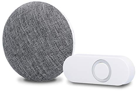 UNITEC Funk-Gong WDMP10 mp3, Türklingel, Aufspielen eigener Melodien, 4 Lautstärkestufen bis 110dB, akustische und optische Klingelanzeige, Weiterleitung, 130 m Reichweite, LED Anzeige, weiß