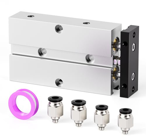 TAILONZ PNEUMATIC 25mm Bore 50mm Stroke Double-Rod Double-Acting Aluminum Pneumatic Air Cylinder TN25-50