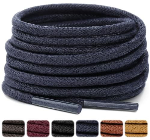 Stepace Cordones Redondos Encerados [2 pares] Cordones Duraderos para Zapatos de Vestir y de Diario, Longitud 66-135cm