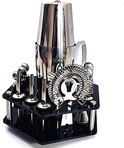 ONOTEC Set da Shaker da Cocktail a 14 Pezzi, Kit Barista, Set da Bar for Bevande, Set da Cocktail Accessori: Shaker Martini, Filtro, Jigger, fanghi, Cucchiaio (Argento)