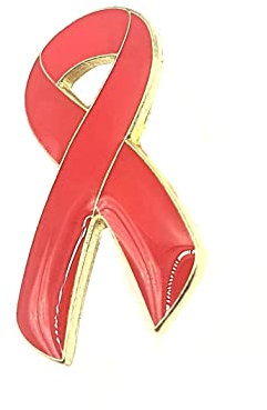 SNS Components Rotes Metall Anstecknadel, Rot, Klassisch, Karabinerverschluss, LGBT, HIV/AIDS Gedenkverständnis Unterstützung