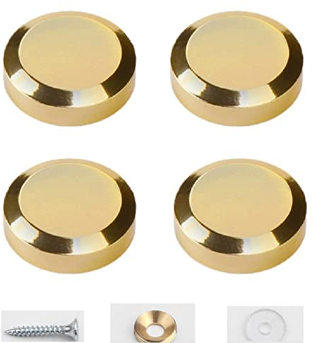 4 Stück Spiegelhalter Clips Set Spiegelhalter Clip Glashalter Zum Aufhängen Mit Schrauben Befestigte Spiegelbox Türdekoration Antikes Messing Drehbare Spiegelschrauben Und Dekorative Kappen