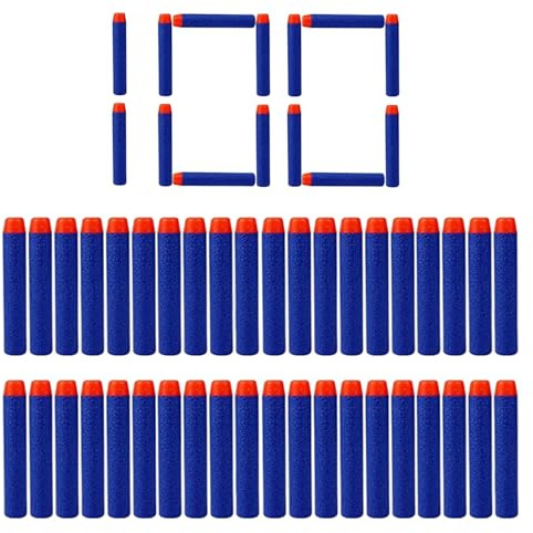 100 Dardi Proiettili Nerf Elite 7.2cm,Blu Schiuma Proiettile,Nerf Minecraft Martello Pistola Blasters Giocattolo per Bambini,Schiuma di Dardi Munizioni Ricarica Compatibili N-Strike Elite Series