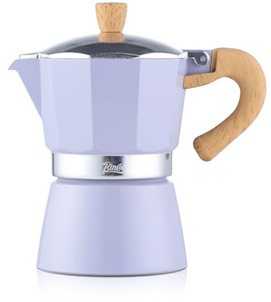 Bincoo Cute Espresso Maker Stovetop - Small Moka Pot 2 Espresso Cups/120ML,Espresso Pot Italian Coffee Maker for Home Camping Cafe Office (Purple)