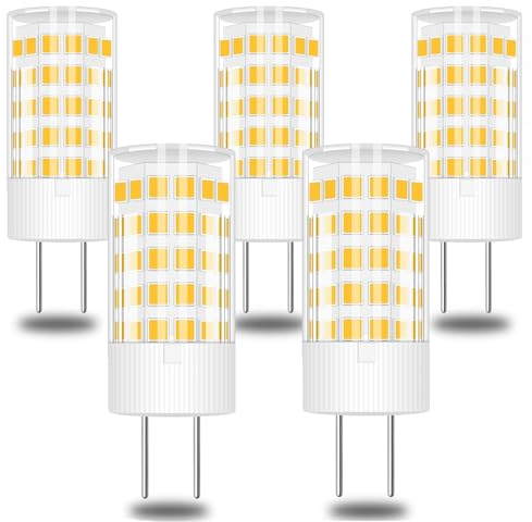 TRIJZHOU Lampadina a LED GY6.35 4W CA 12V Equivalente a 40W Attacco Bipin Luce Bianca Calda 3000K, 5 Pezzi