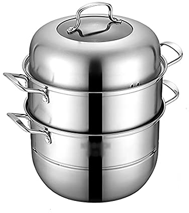 ANSNOW Gedämpfter Fischtopf Aus Edelstahl 304, 30 cm Dicker Runder Dampfgarer, Induktionsherd Für Gedämpften Fisch, Meeresfrüchtetopf, Suppentopf