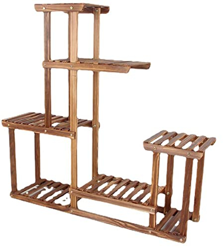 pflanzenständer, blumenstand, blumenstander Blumenregal pflanzenhocker pflanzentopf blumentopf hoch indoor holz seule Garten Blumentreppen Pflanzentreppe Ablagen deko gold metall weiß schwar