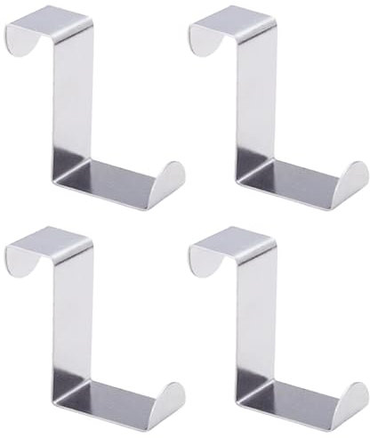 4 Piezas Juego de ganchos para puerta de acero inoxidable Perchero Puerta Acero Inox Gancho Puerta Colgador Puerta Gancho de Baño Para Dormitorio Baño Cocina Armario Sin Taladrar