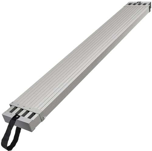 VEVOR Tablón de Trabajo Telescópico de Aluminio, 2300 x 325 x 85 mm de Capacidad de 227 kg, Tablón de Extensión con Plataforma Antideslizante Accesorio de Escalera de Andamio, Aleación de Aluminio