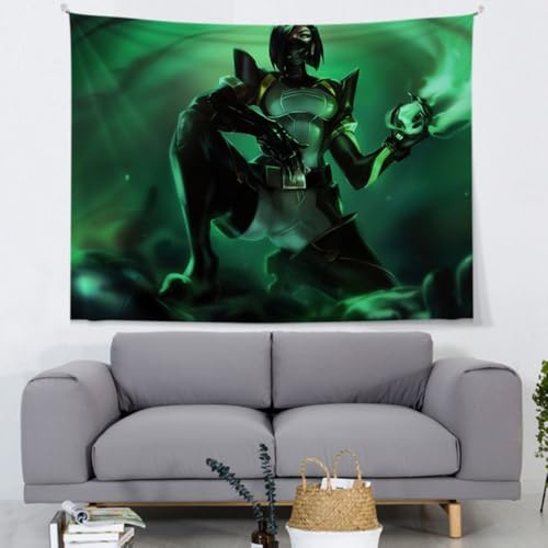 GeRRiTL Valorant Tapisserie-Poster, großer Hintergrund, geeignet für Schlafzimmer, Wohnzimmer und Geburtstagsfeiern, als Geschenk für Verwandte und Freunde (Viper, 150 x 130 cm)