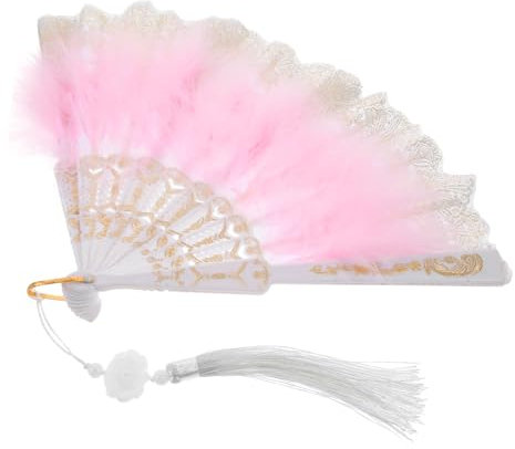 STOBAZA Hochzeitsfächer – Faltfächer Mit Federn Zarter Performance-fächer Für Damen Perfektes Braut-fächer-requisit Für Bühnenshows