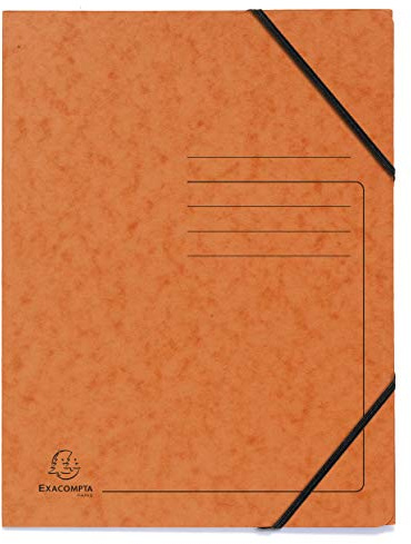 Exacompta 25 Gummizugmappen ohne Klappen bedruckt 355 g/m² orange