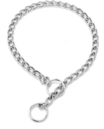Kette Choke Halsband für Hunde, Silber XS Metall Slip Link Training Heavy Duty Hund Choker Halsband Martingale Welpenhalsbänder für XXS XS Small Medium Large Big XL Rasse Hunde | Strapazierfähige Schlupfkette, Metall, für kleine, mittelgroße und große Rassen, Haustiere, Jungen, Mädchen, silberfarben