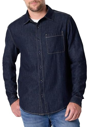 Amazon Essentials Camisa Vaquera Abotonada de Manga Larga de Corte Estándar Hombre