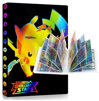 Álbum para Cartas 4 Bolsillos, Álbum para Cartas Coleccionables, Transparente e Impermeable para Tarjetas de Tamaño Estándar, 30 Páginas Pueden Contener 240 Tarjetas (IU1)