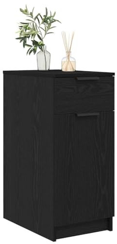 vidaXL Büroschrank 33 x 50 x 75 cm Holzwerkstoff Schwarz Eichen-Optik | Genug Raum, um deine Sachen ordentlich unterzubringen, Hält dem täglichen Einsatz stand, Modernes Design,